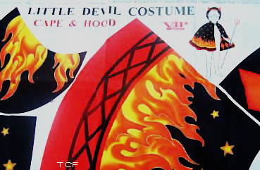 Red Devil Costume Red Cape Fabric Panel
